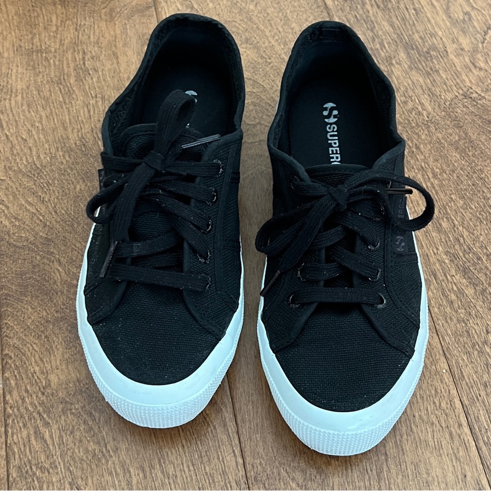 Superga Women's 2750 Cotu Classic Sneaker, Full Black/White, 38